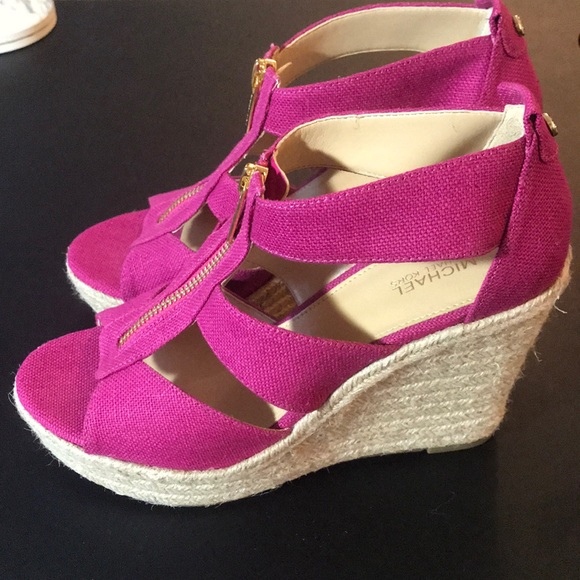 Michael Kors Shoes - NEW Michael Kors pink wedges